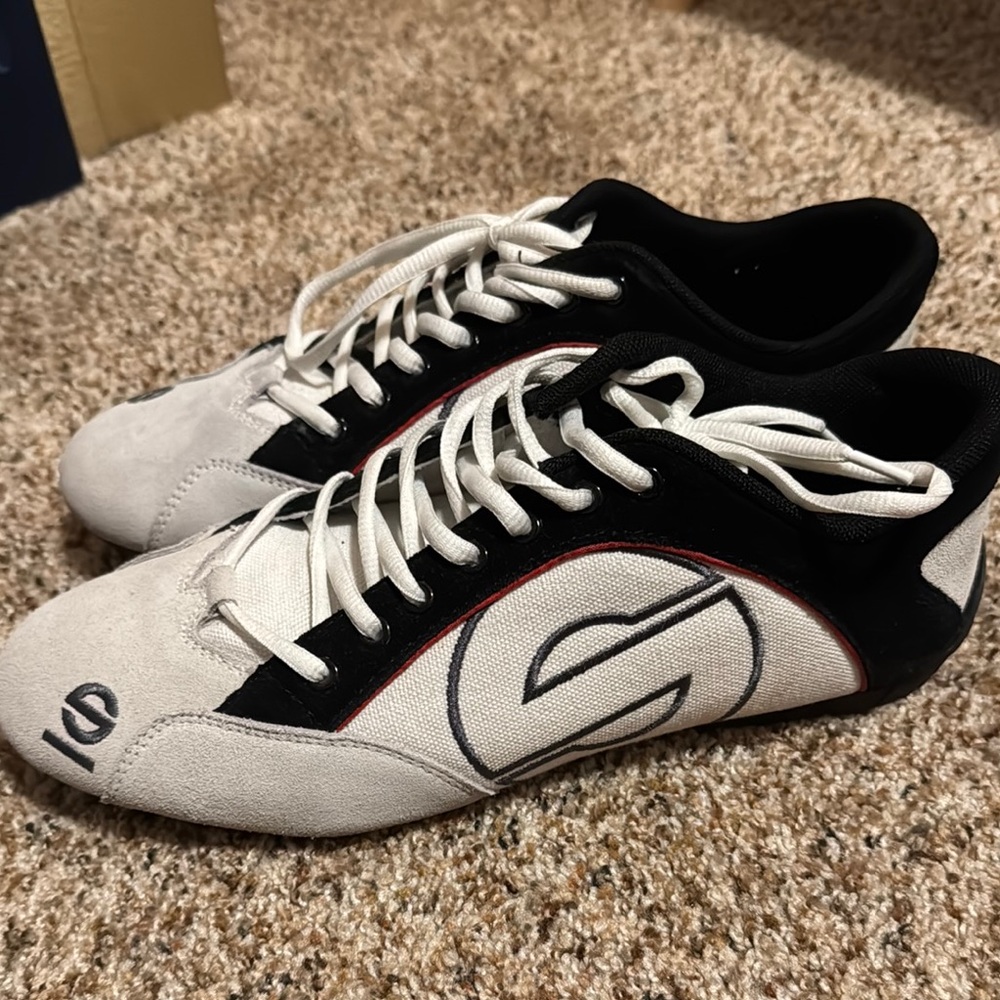 Stylish White and Black Sneakers